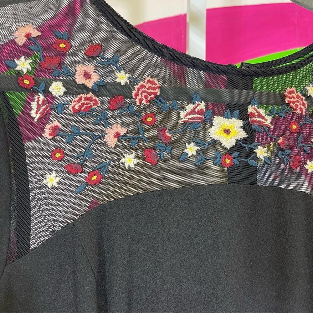 Torrid, Long Sleeve Sheer Embroidered Details Skater Dress. Size 12. - Picture 6 of 7